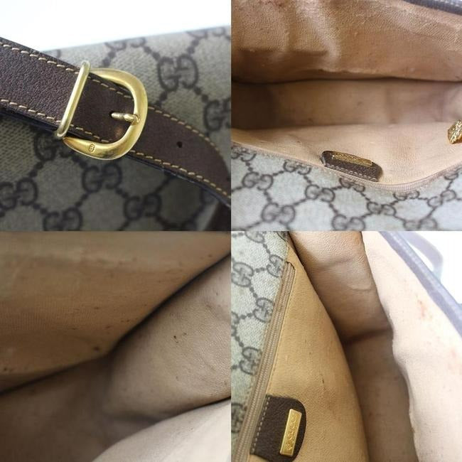 Gucci W Guccissima Sherry Stripe Brown G Print Red Green Leather Coated Canvas Messenger