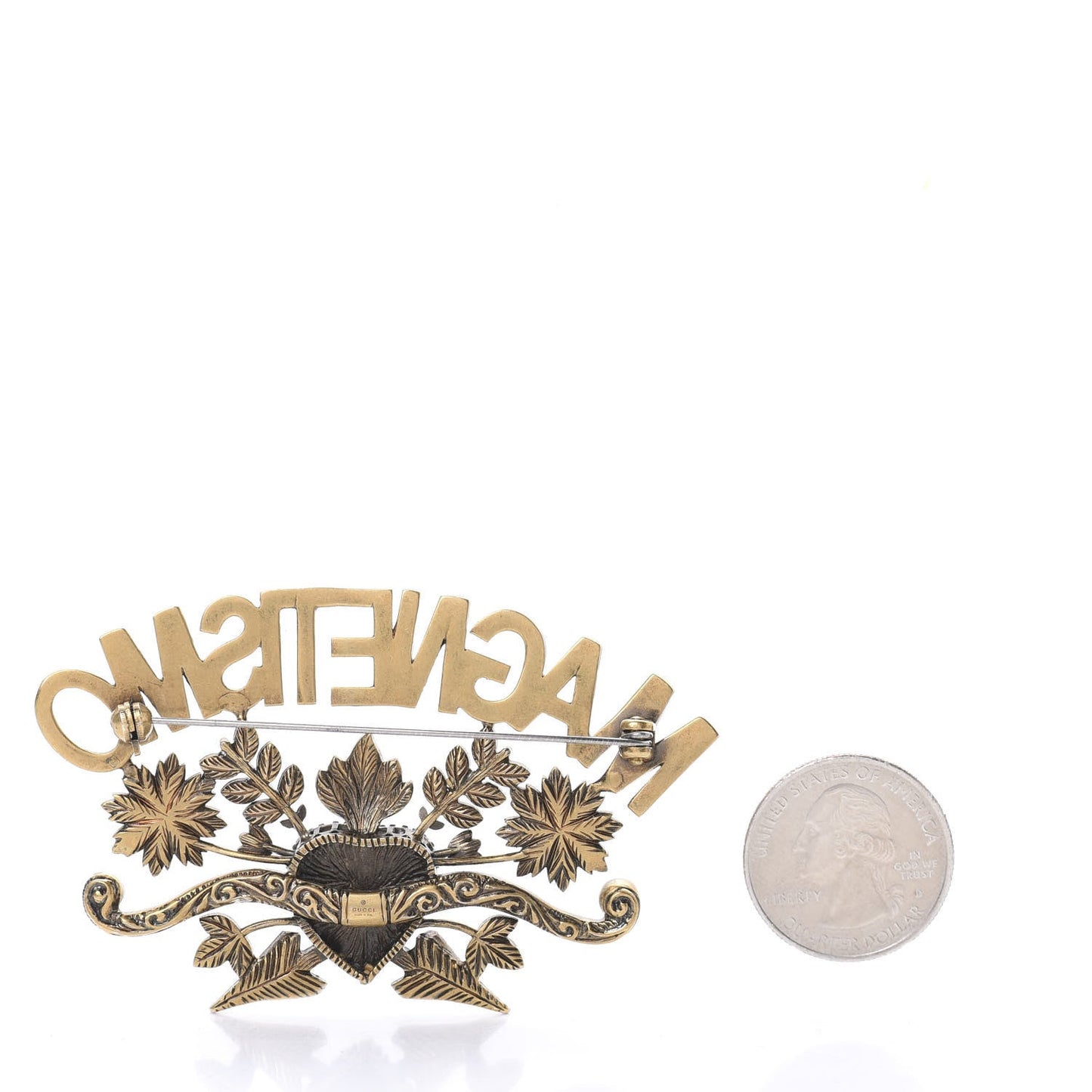Gucci Magnetismo Crystal Brooch in Gold