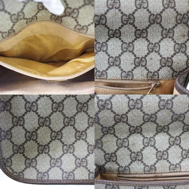 Gucci W Guccissima Sherry Stripe Brown G Print Red Green Leather Coated Canvas Messenger