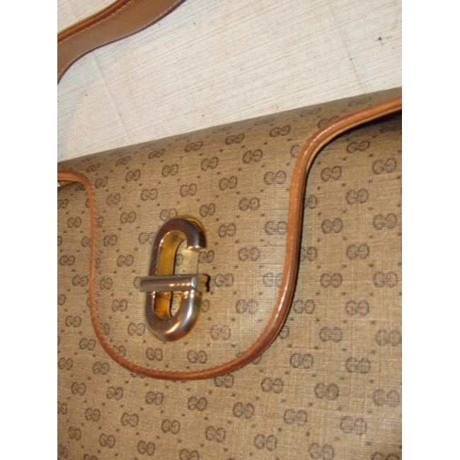 Gucci Brown Micro Guccissima Print Jackie satchel w a 'G' Twist Clasp