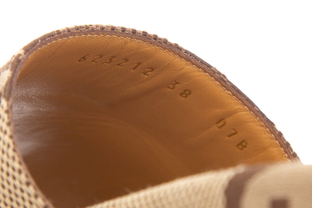 Gucci Monogram GG Logo Canvas Platforms SZ 38