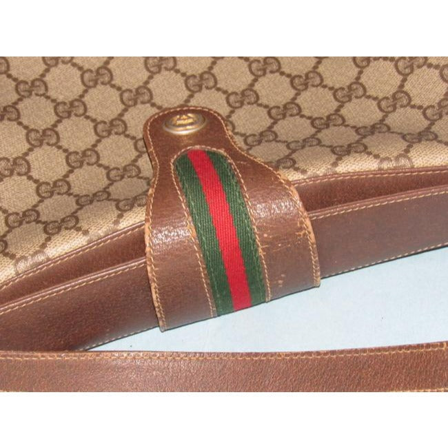 Gucci Vintage Accessory Collection Pursesdesigner Purses Brown Large G Logo Print Coated Canvasleath
