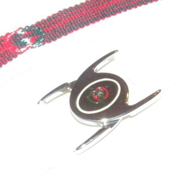 Gucci NOS White Terry Cloth & Red Green Enamel