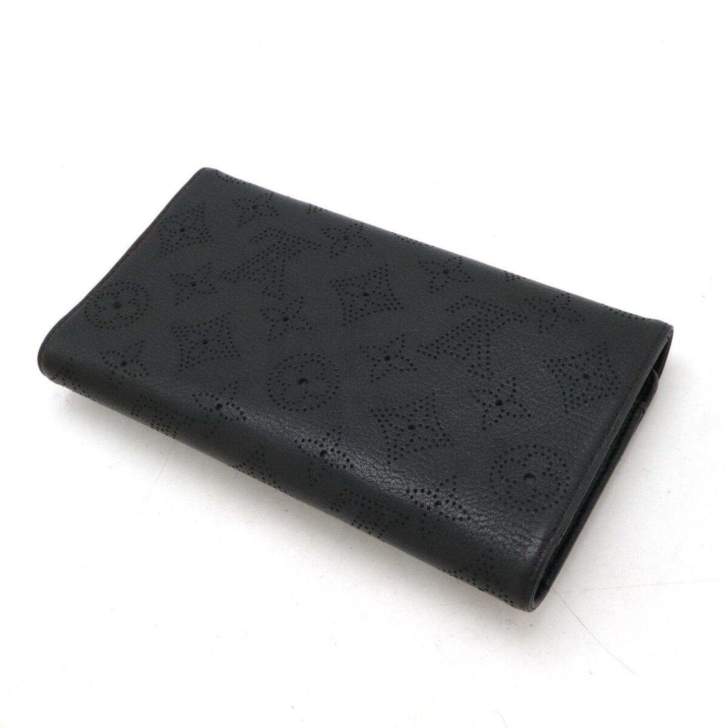 Louis Vuitton  Noir Mahina Leather Leather Long Wallet (Bi-Fold)