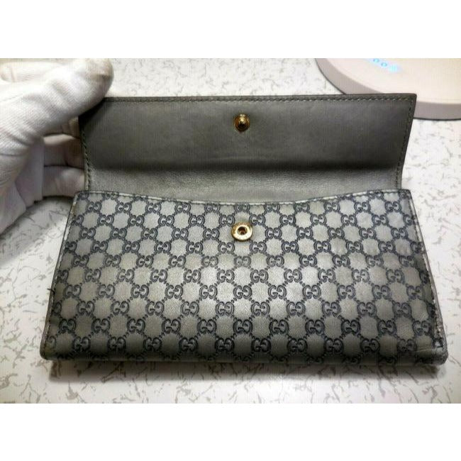 Gucci Microguccissima Silver Leather Xl Continental Wallet