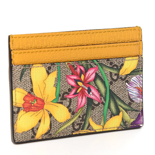 Gucci Ophidia GG Floral Card Case in Yellow