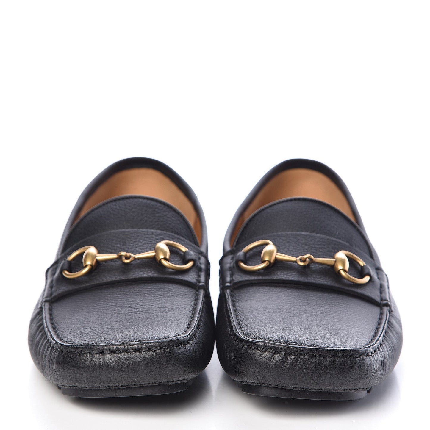 Gucci Calfskin Hebron Horse Bit Loafer Moccasins in Black