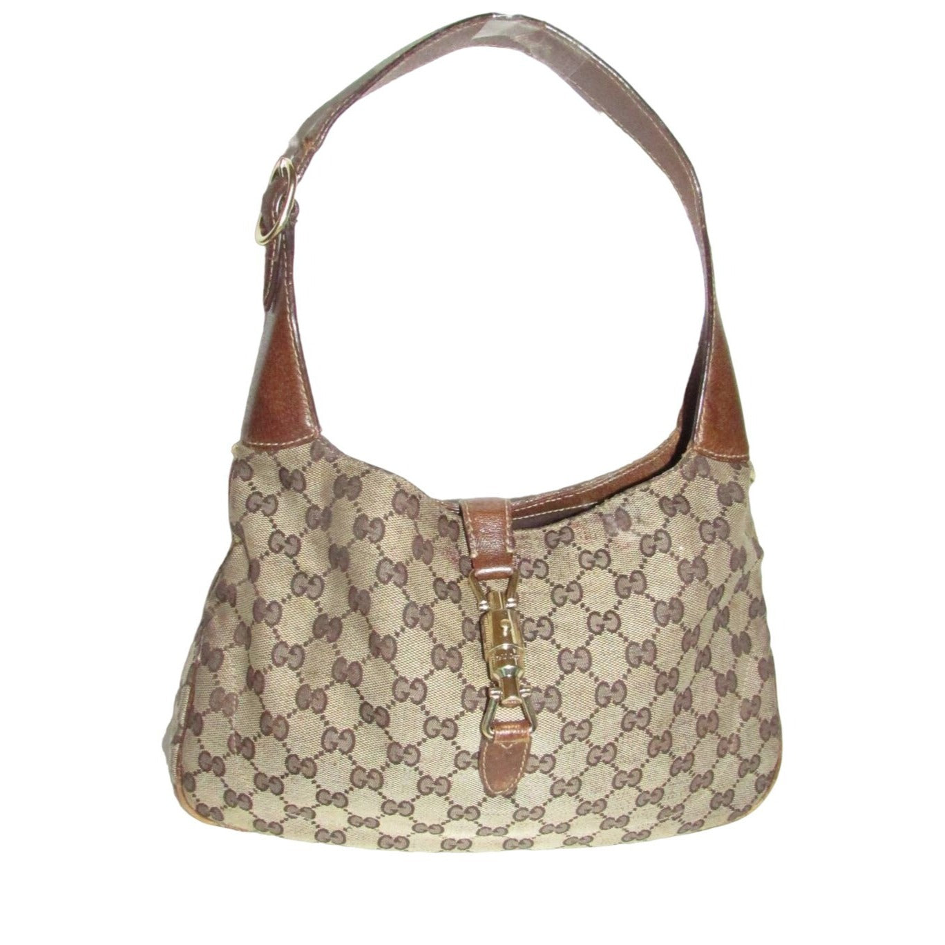 Gucci brown Guccissima print XL Jackie hobo with a gold piston clasp!
