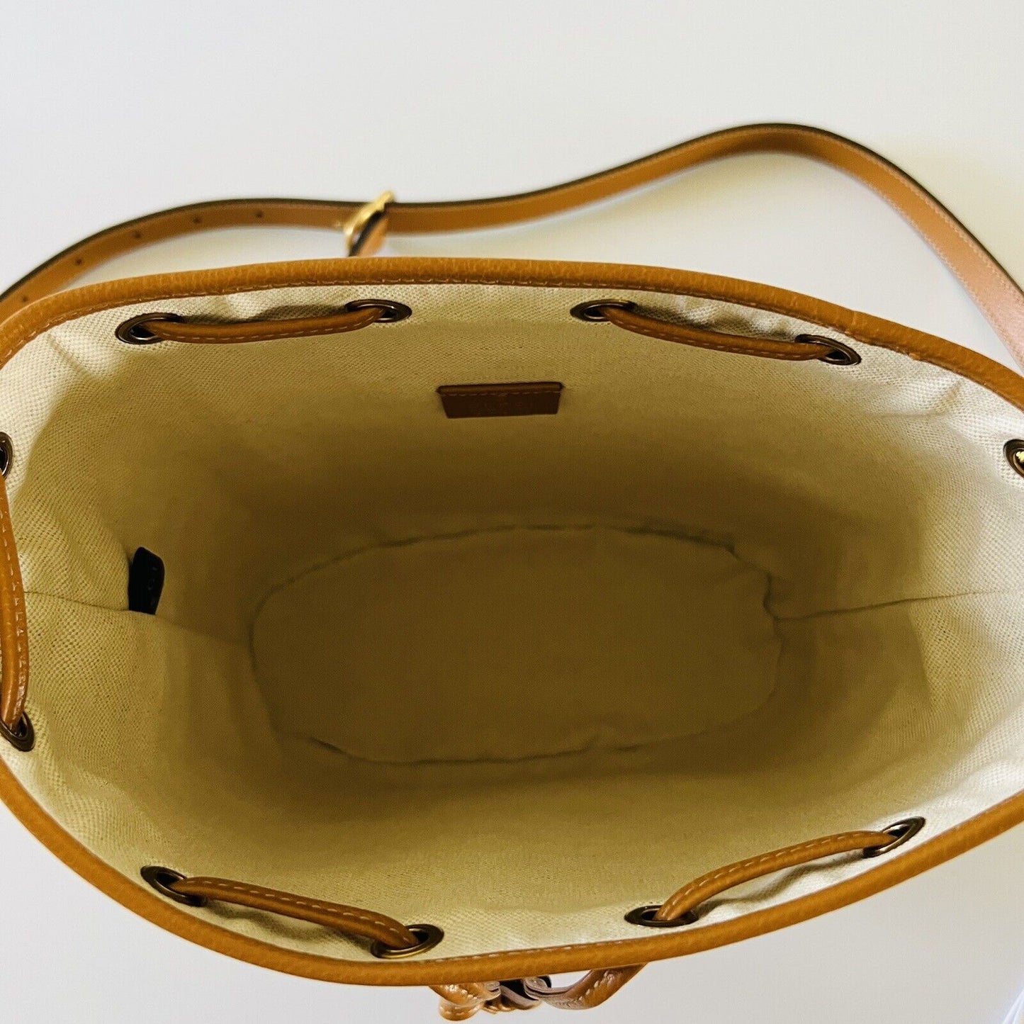 Gucci x Disney Mickey Mouse Print Canvas Leather Bucket Shoulder Bag
