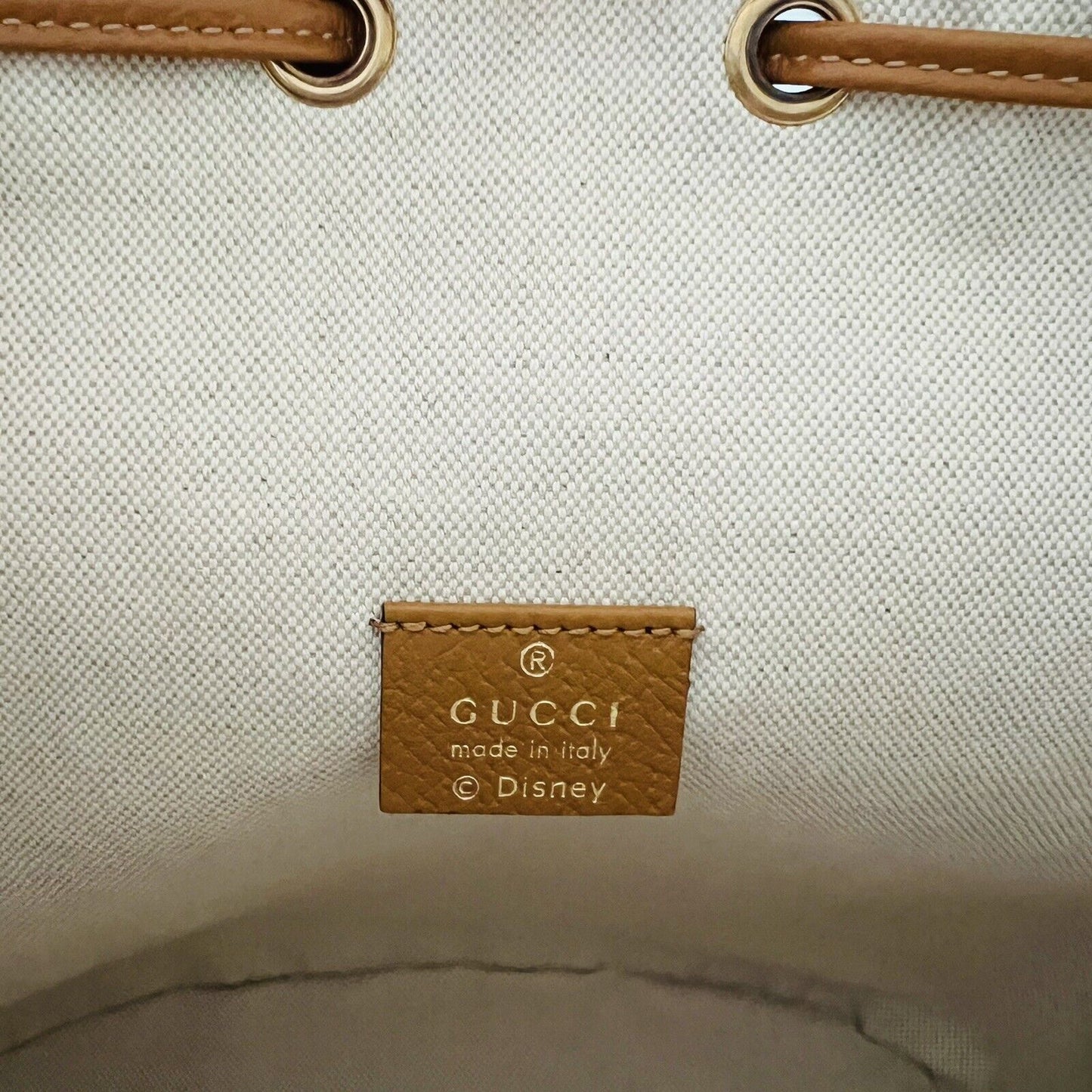 Gucci x Disney Mickey Mouse Print Canvas Leather Bucket Shoulder Bag