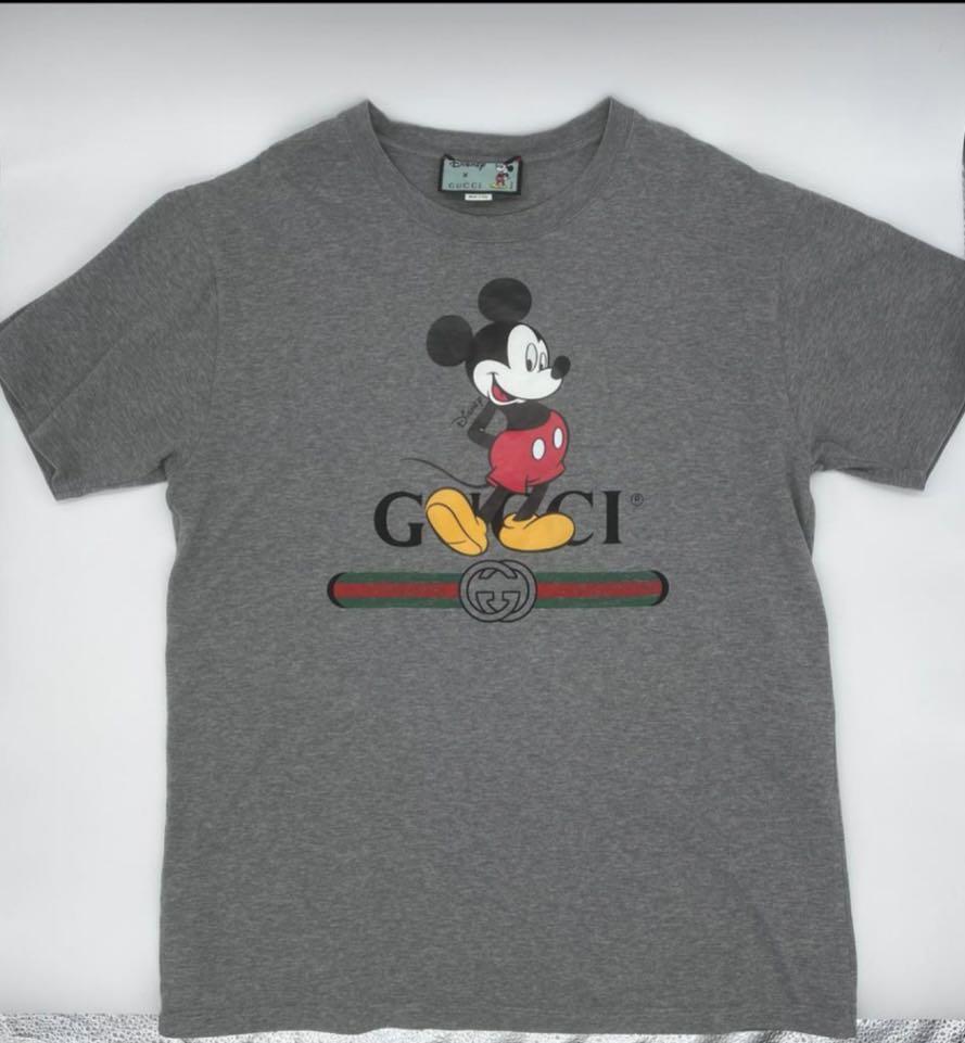 Gucci x Disney Oversized Mickey Mouse Cotton Gray T-Shirt