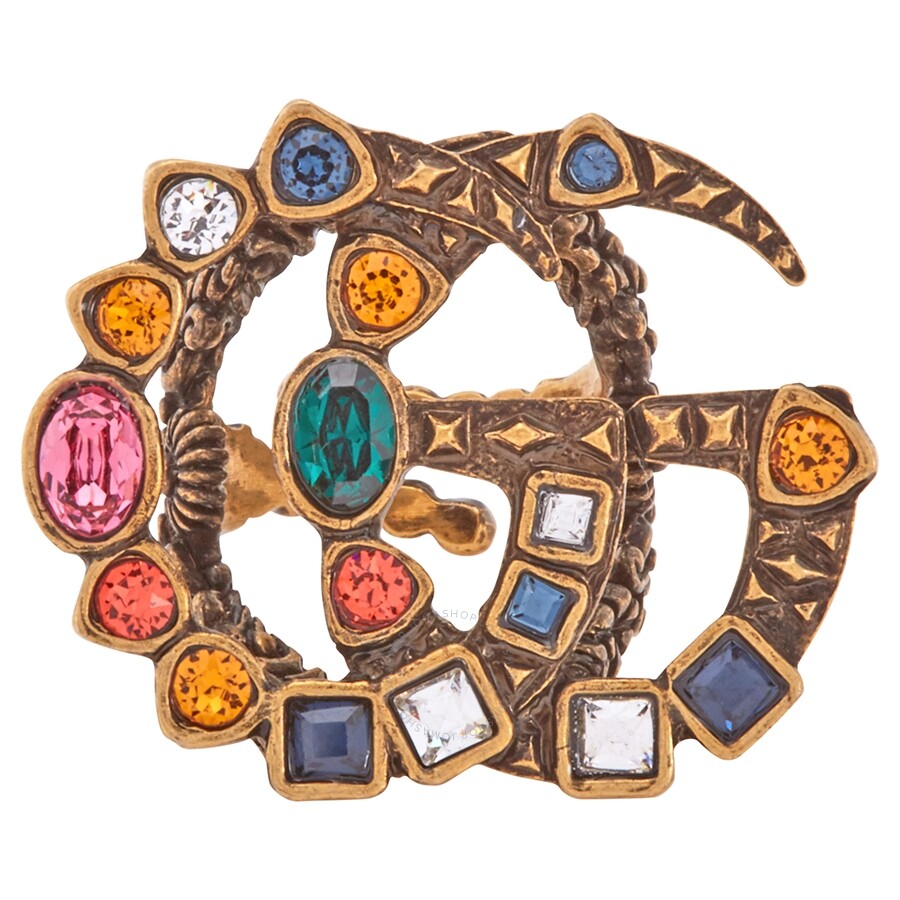 Gucci Crystal GG Ring in Gold