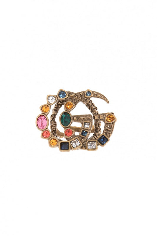 Gucci Crystal GG Ring in Gold
