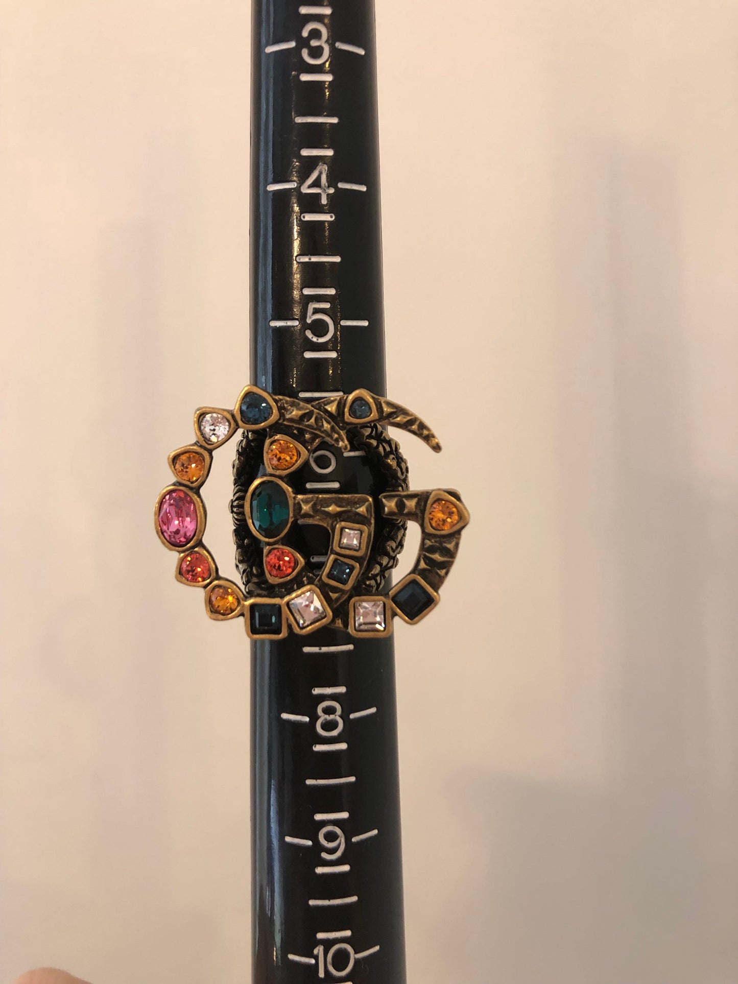 Gucci Crystal GG Ring in Gold