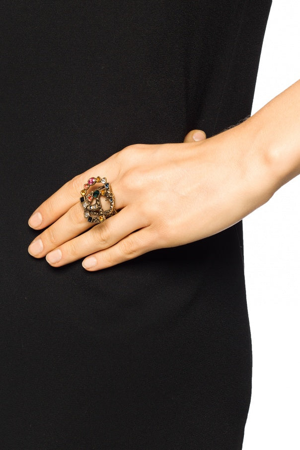 Gucci Crystal GG Ring in Gold