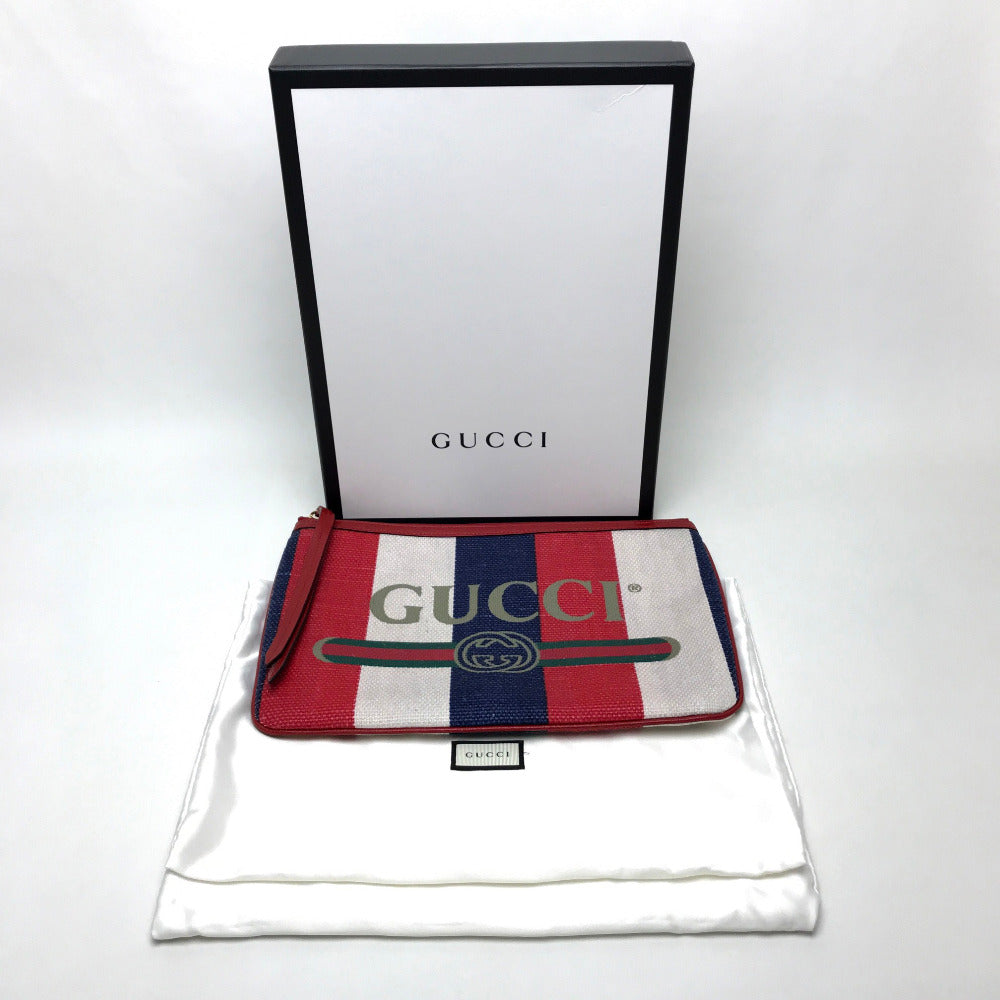 GUCCI Clutch bag 524788 Canvas / leather Red Men's Women Baia de la Silvi stripes