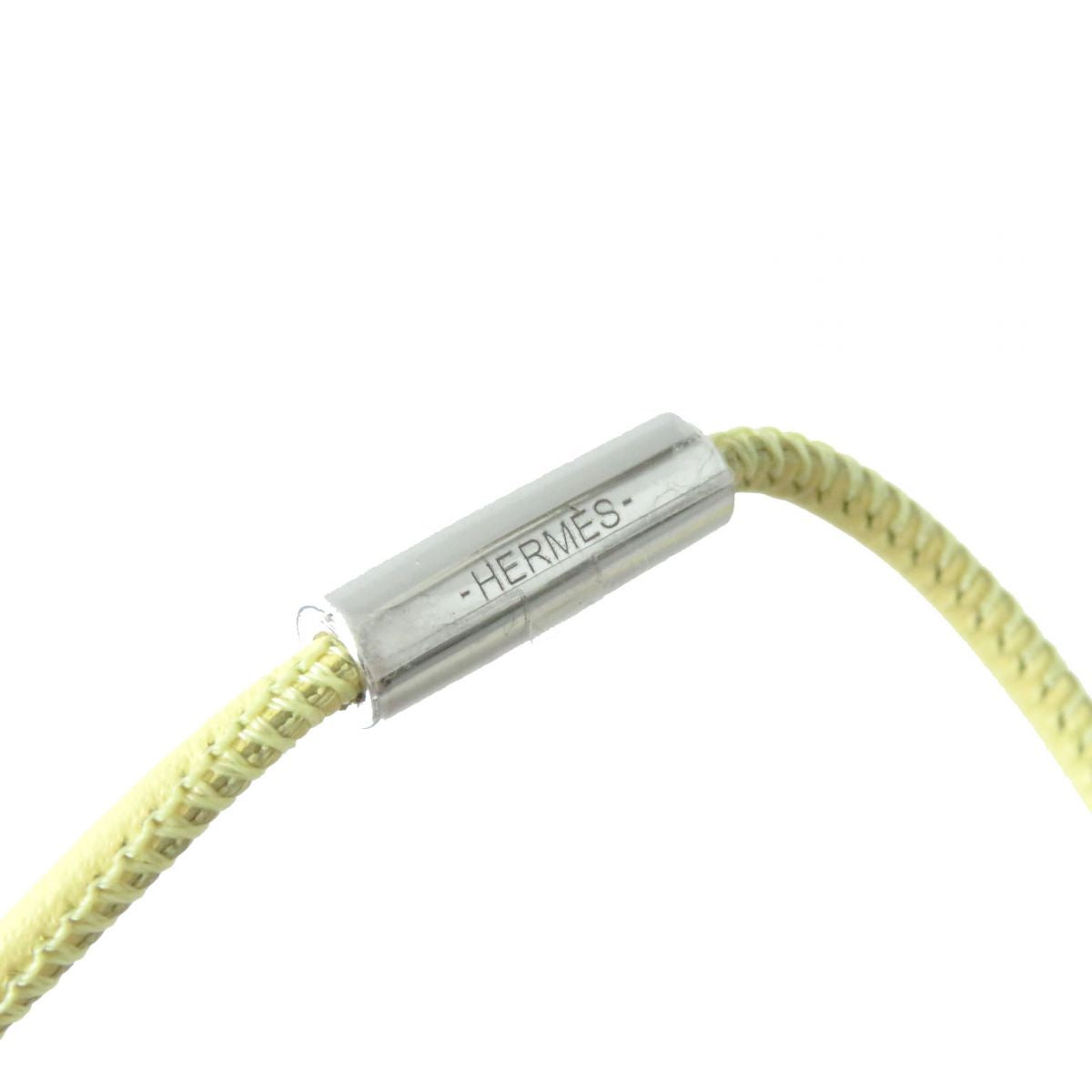 HERMES Necklace Main: Buffalo horn HYPNO (pastel yellow, etc.) Women Used