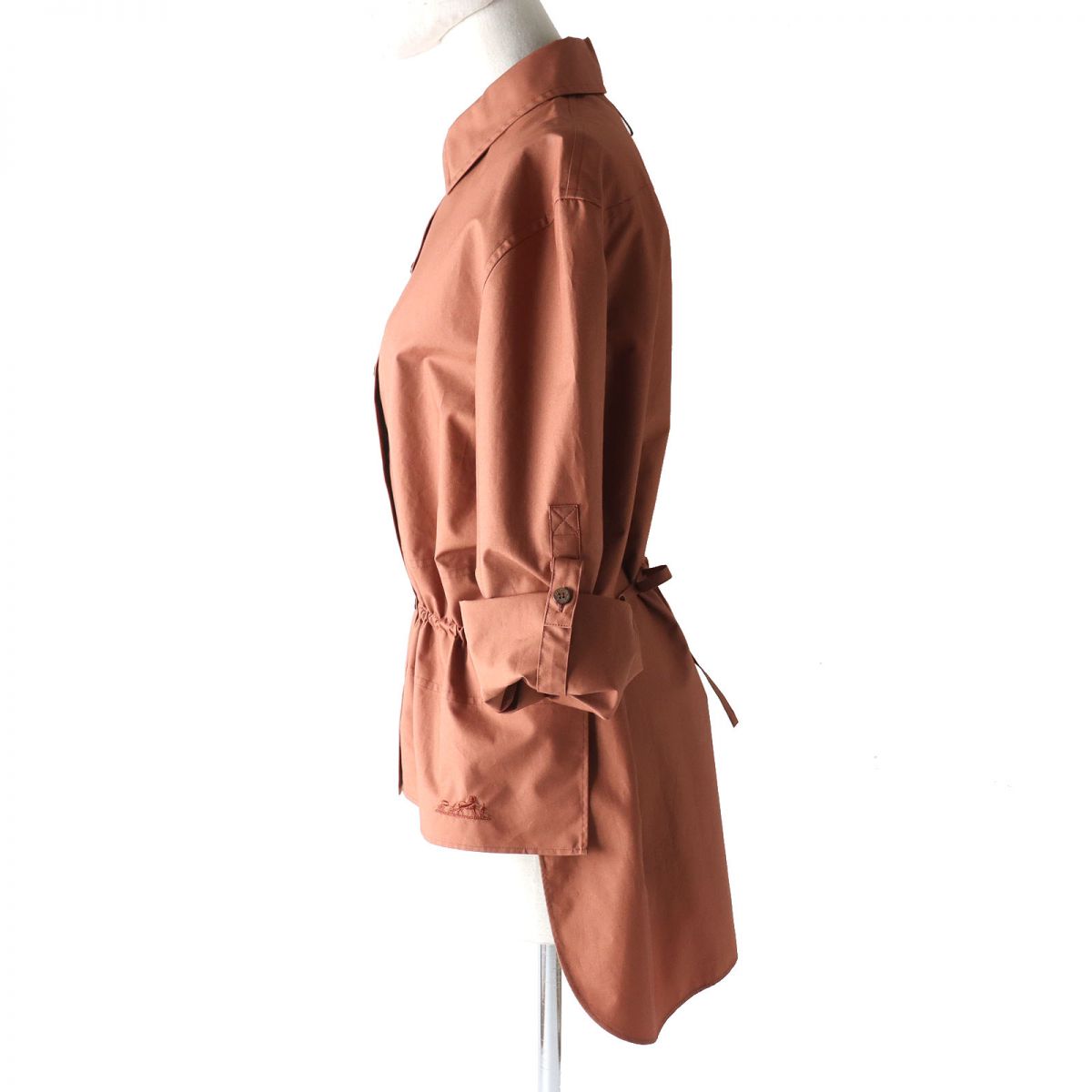 HERMES Long sleeve shirt cotton Brown 36