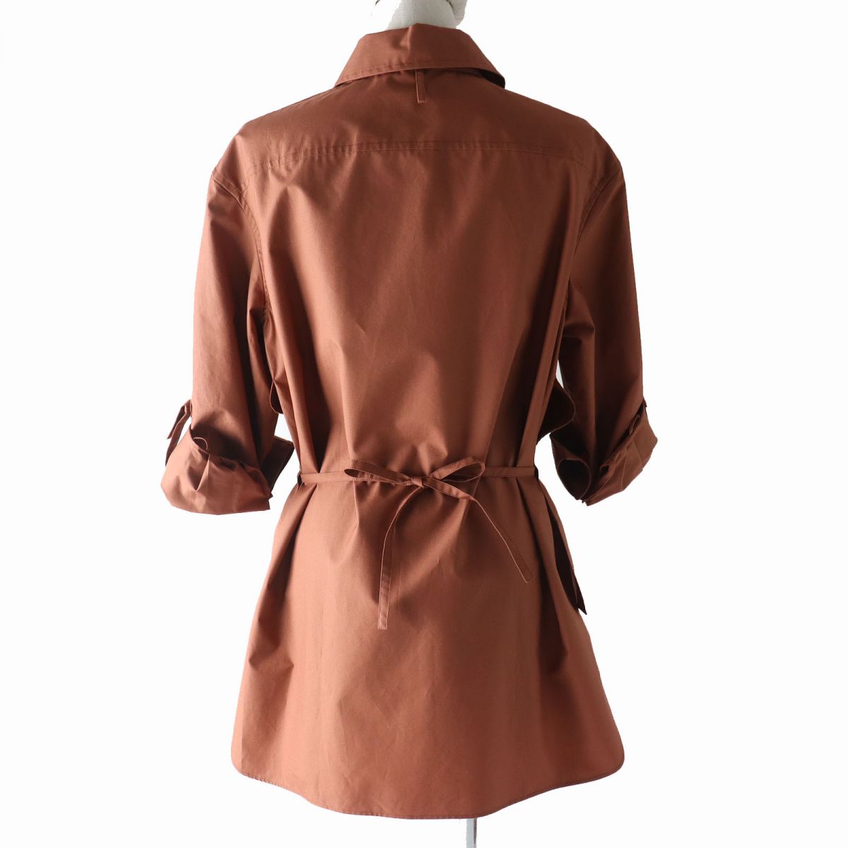 HERMES Long sleeve shirt cotton Brown 36