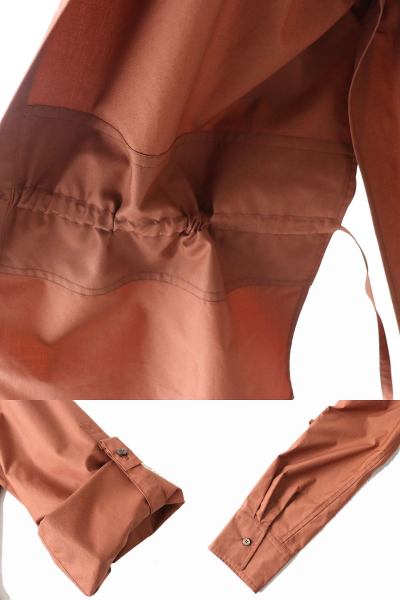 HERMES Long sleeve shirt cotton Brown 36
