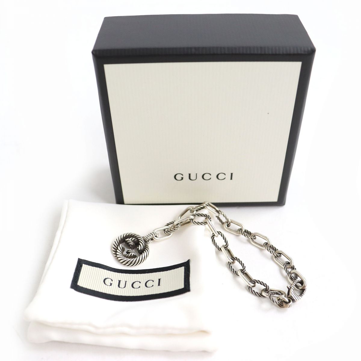 GUCCI bracelet Main�FAG925 Silver mens 18 Used
