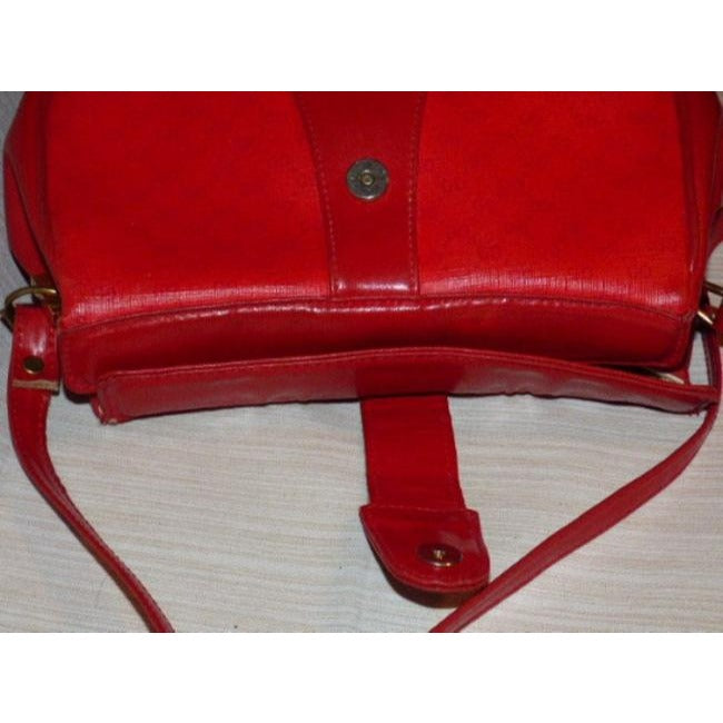 Gucci Vintage Pursesdesigner Purses Red Small G Logo Print Coated Canvas Leather Leathercoated Cross