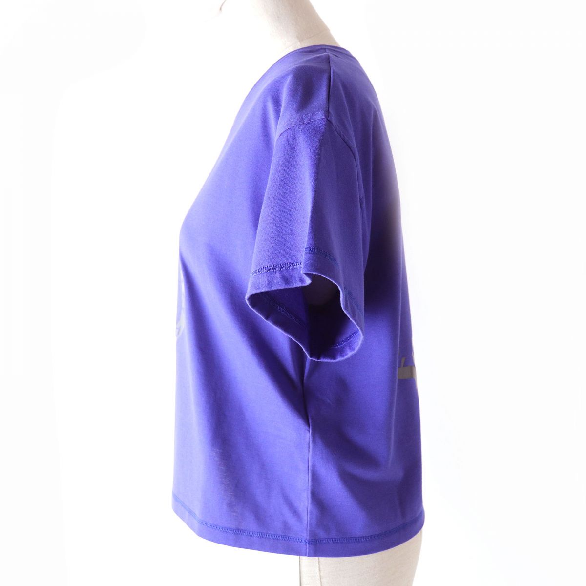HERMES Short sleeve T-shirt Main: 100% cotton Purple Blue type Women 36 Used