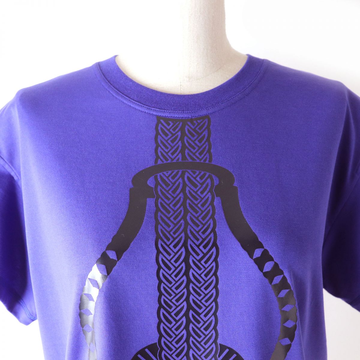 HERMES Short sleeve T-shirt Main: 100% cotton Purple Blue type Women 36 Used