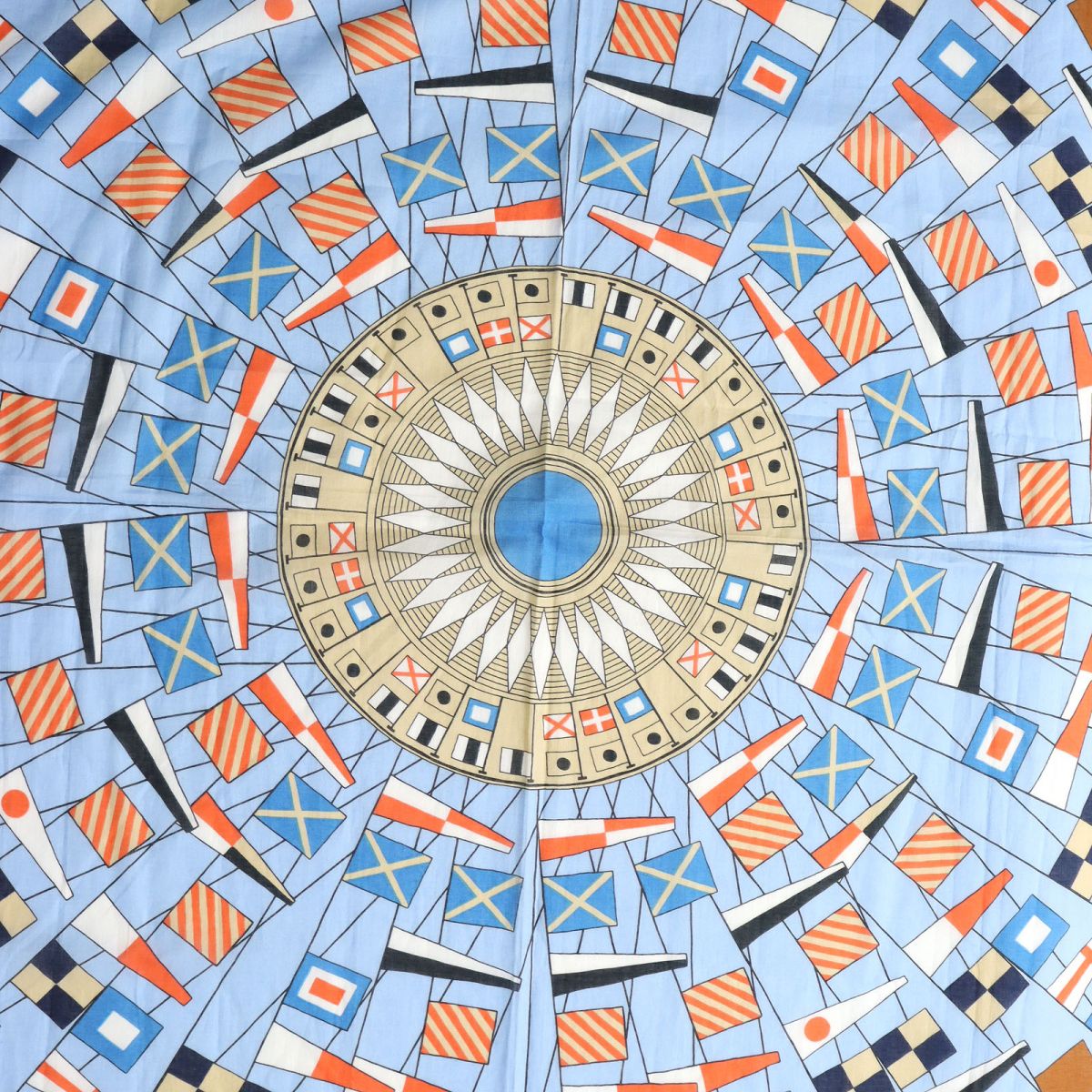 HERMES scarf cotton Light blue x multicolor