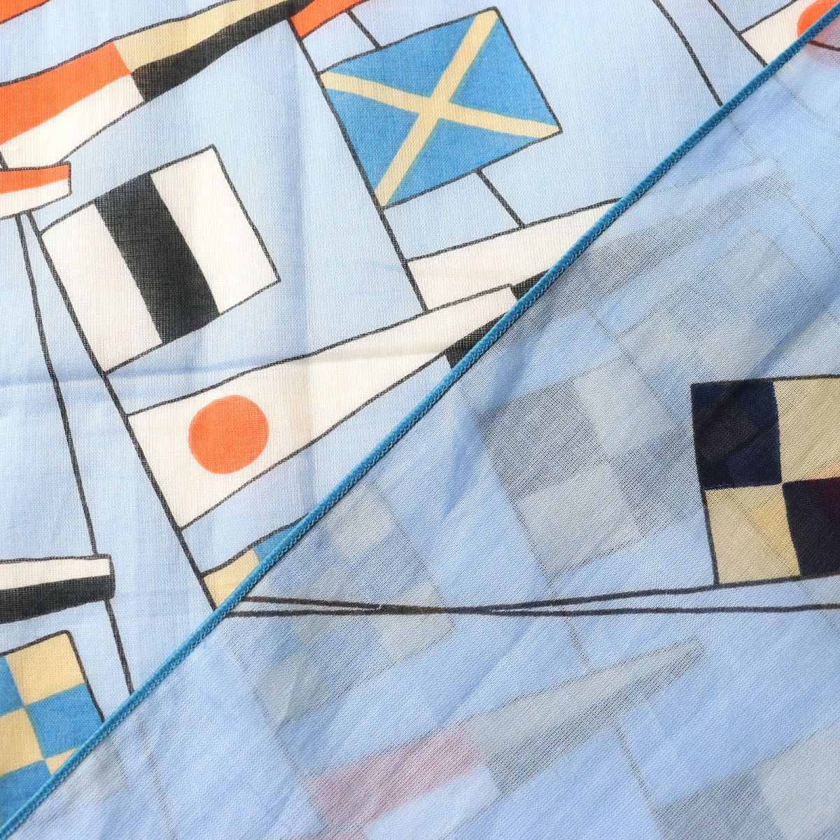 HERMES scarf cotton Light blue x multicolor