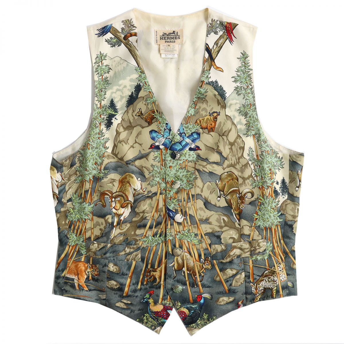 HERMES Best Main: 100% silk multicolor mens 48 Used