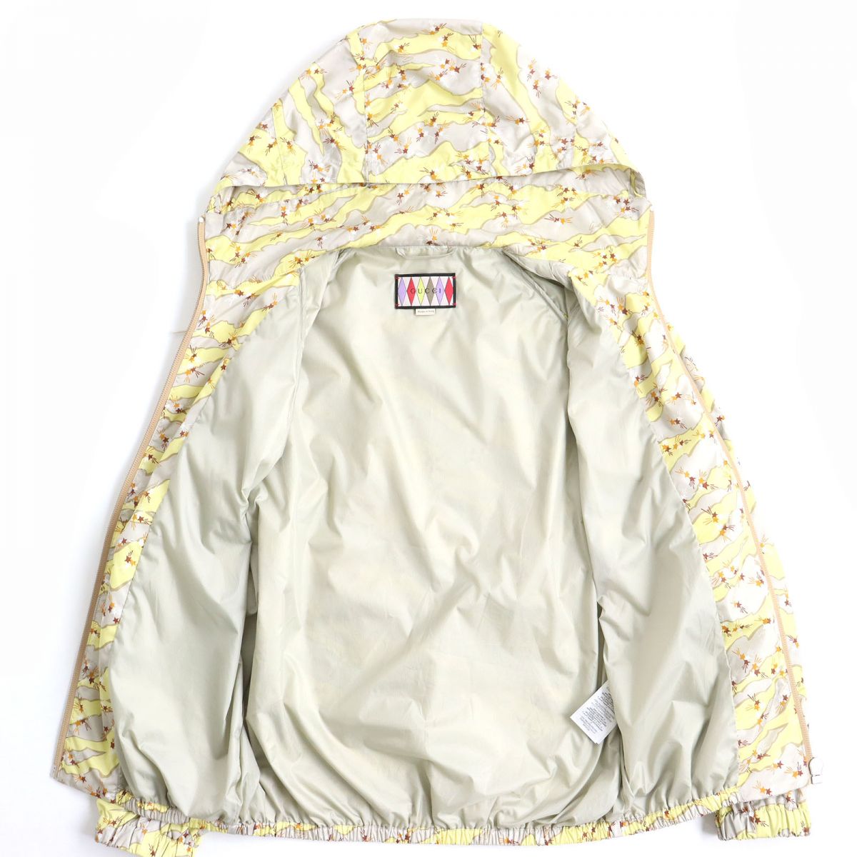 GUCCI Hoodie 703189 Main: 100% polyester Yellow x Gray type mens 46 Used