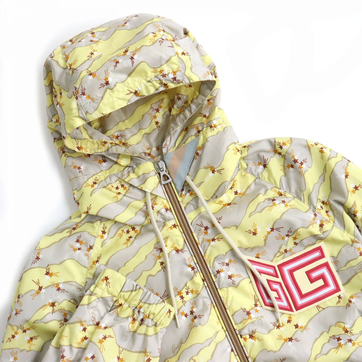 GUCCI Hoodie 703189 Main: 100% polyester Yellow x Gray type mens 46 Used
