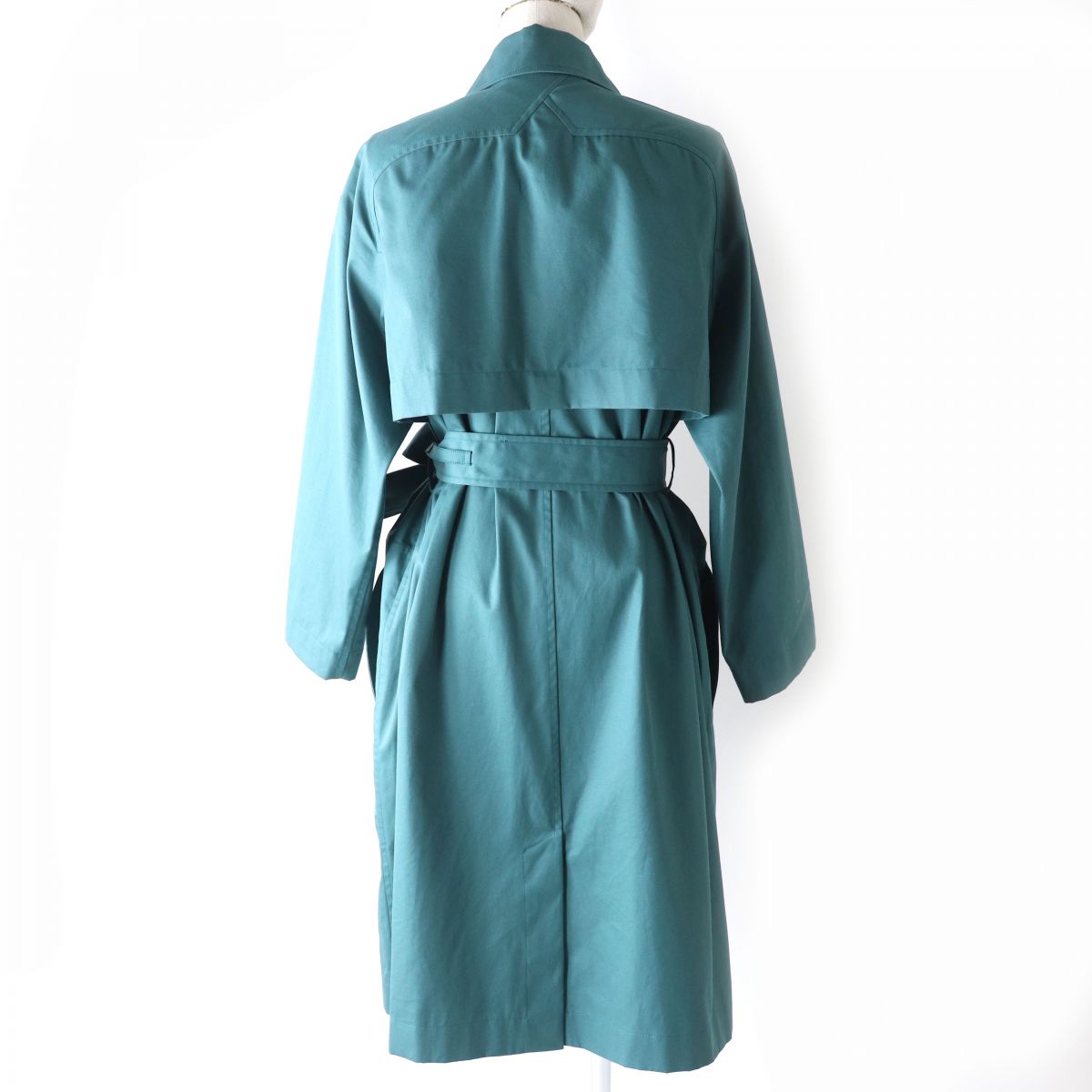 HERMES trench coat Main: 100% cotton, Lining: 64% cotton, Lining: 33% rayon, Lining: 3% polyurethane, Part: 100% cotton Green type Women 42 Used