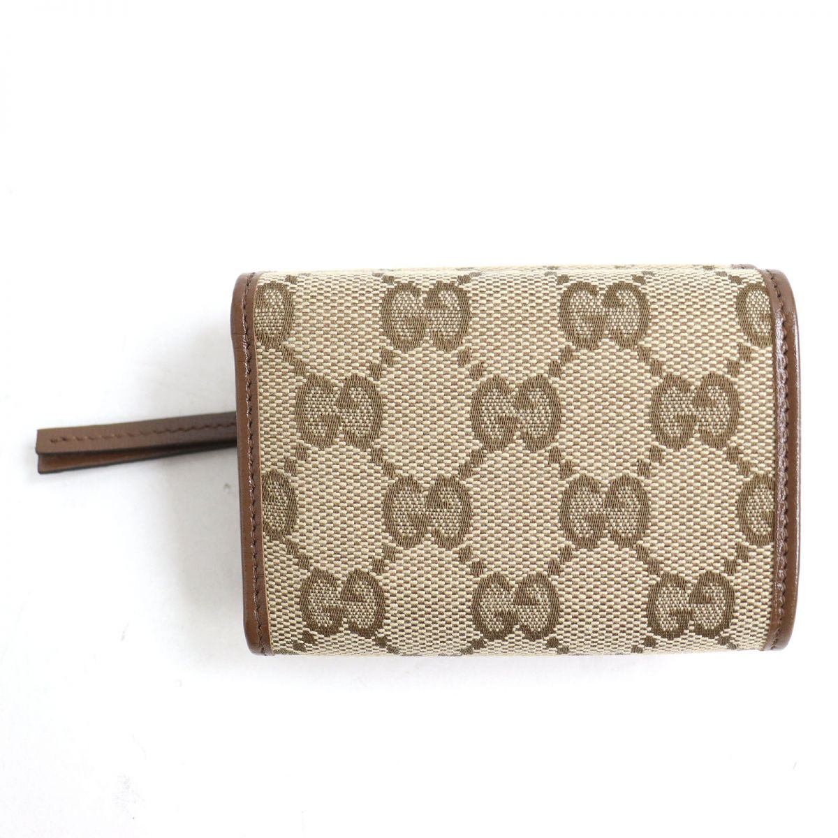 GUCCI Tri-fold wallet Main: Canvas, Part: Leather Beige x brown mens Used