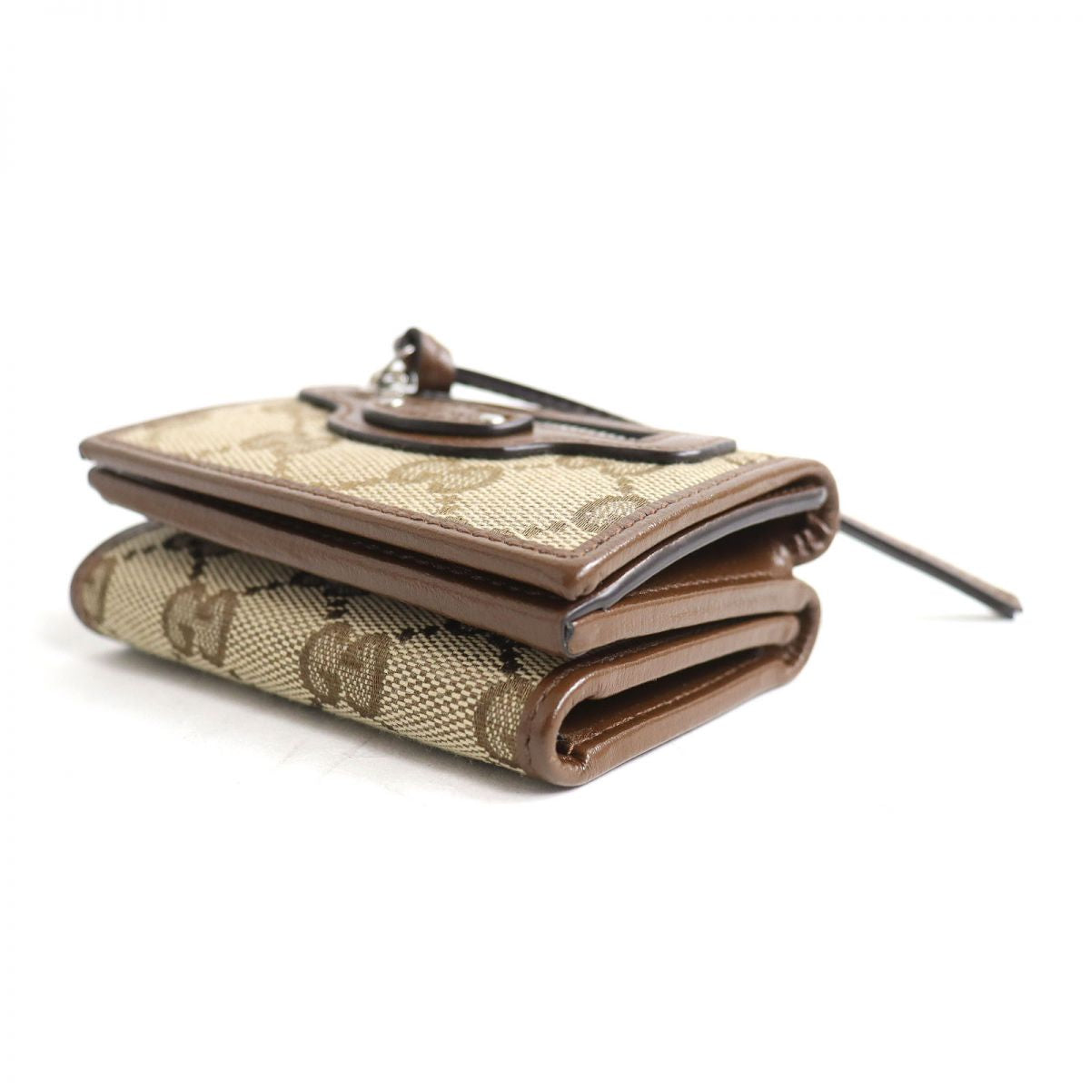 GUCCI Tri-fold wallet Main: Canvas, Part: Leather Beige x brown mens Used