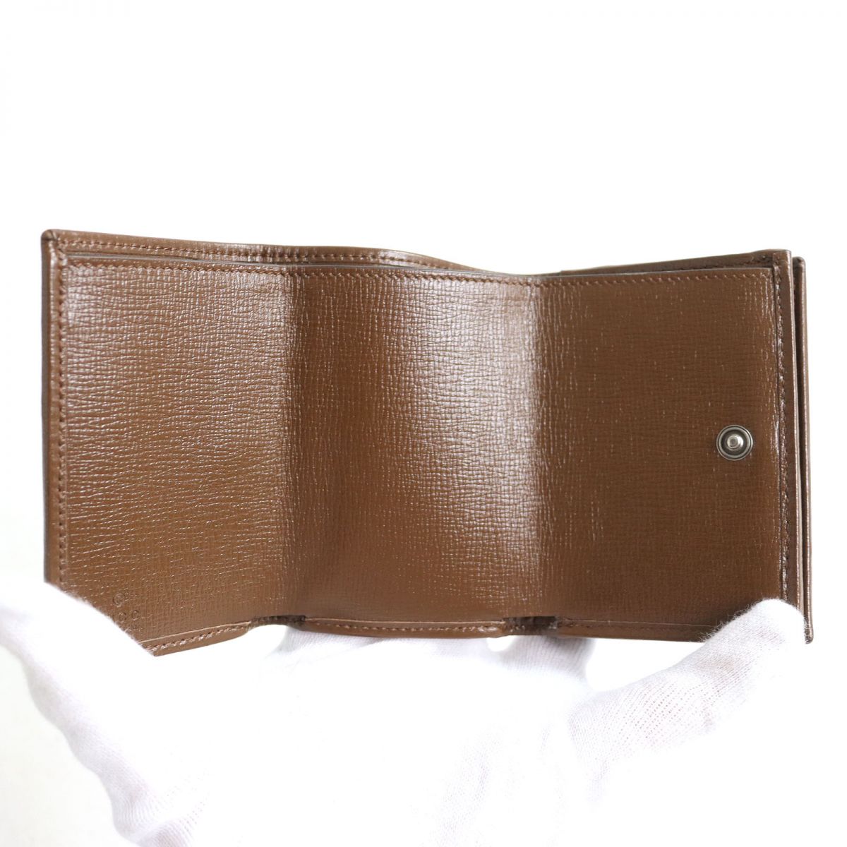 GUCCI Tri-fold wallet Main: Canvas, Part: Leather Beige x brown mens Used
