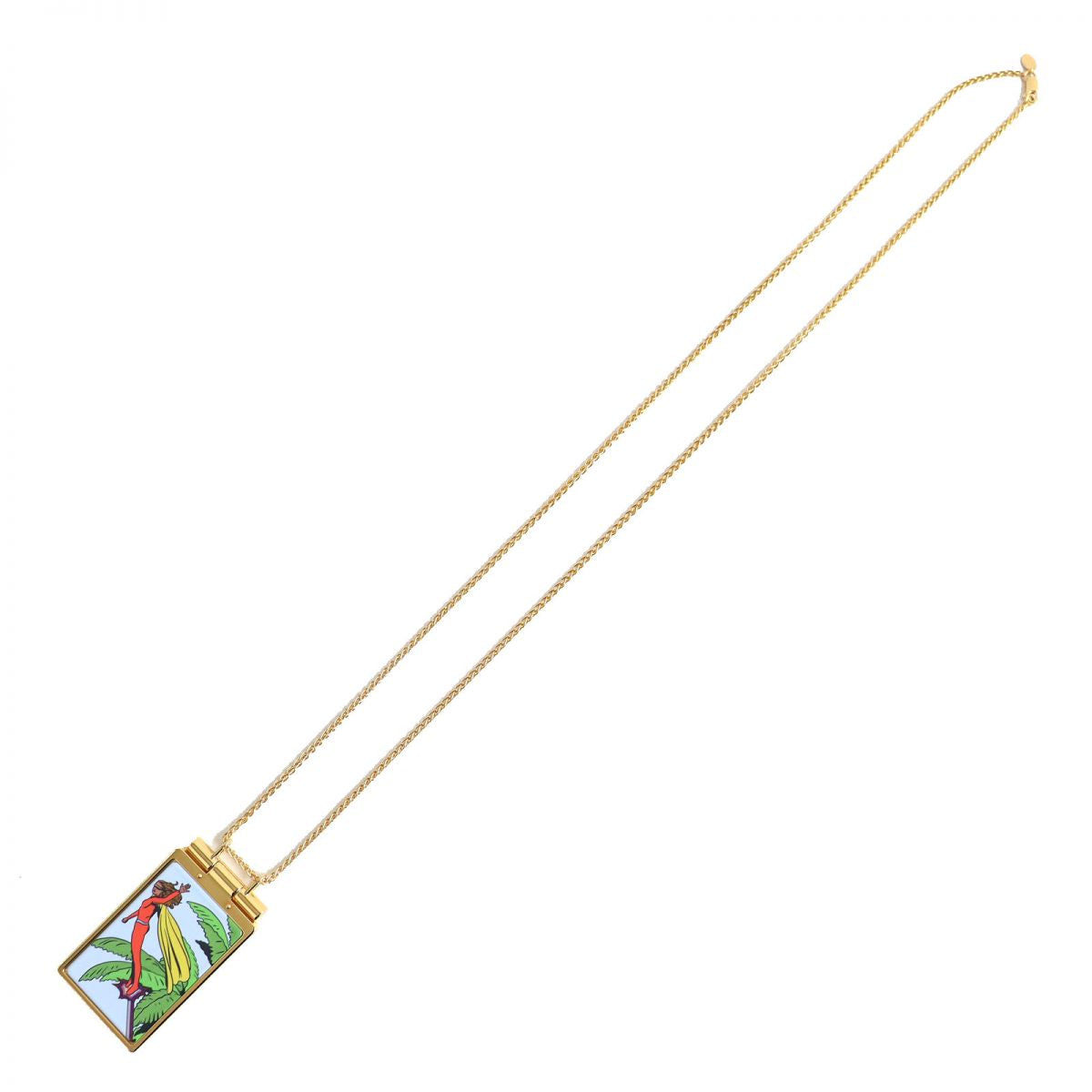 HERMES Necklace Gold Plated Gold x Multicolor Women Used