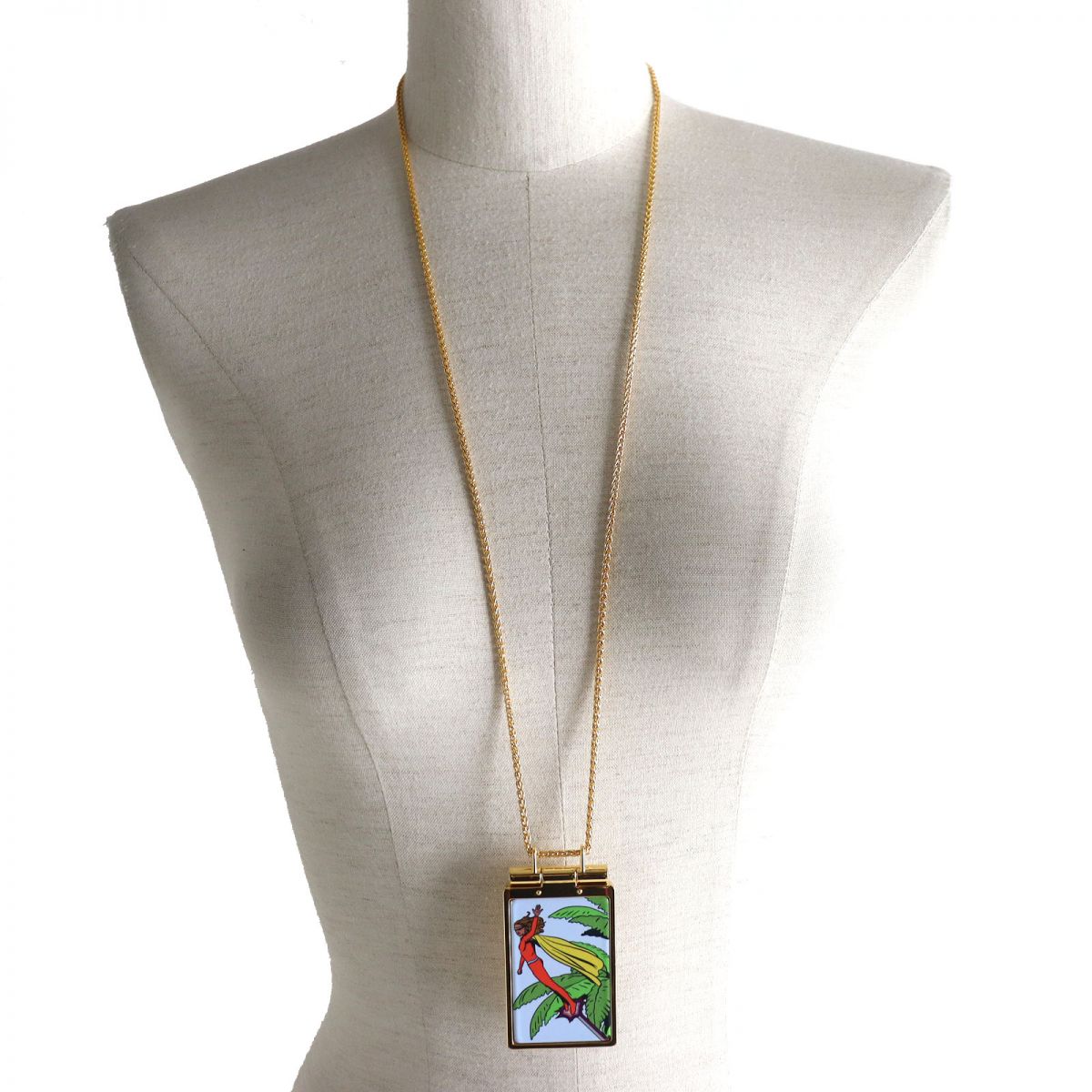 HERMES Necklace Gold Plated Gold x Multicolor Women Used