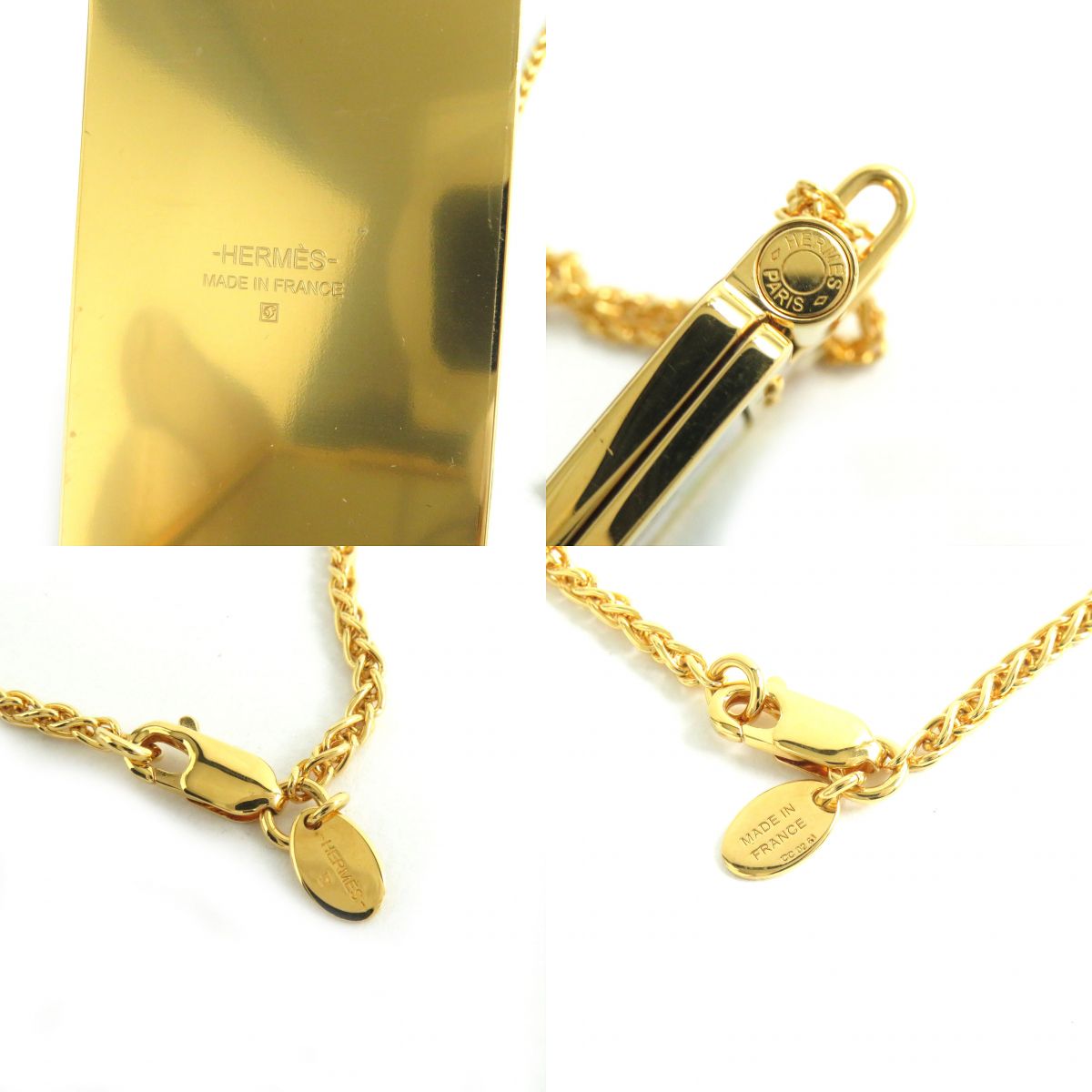 HERMES Necklace Gold Plated Gold x Multicolor Women Used