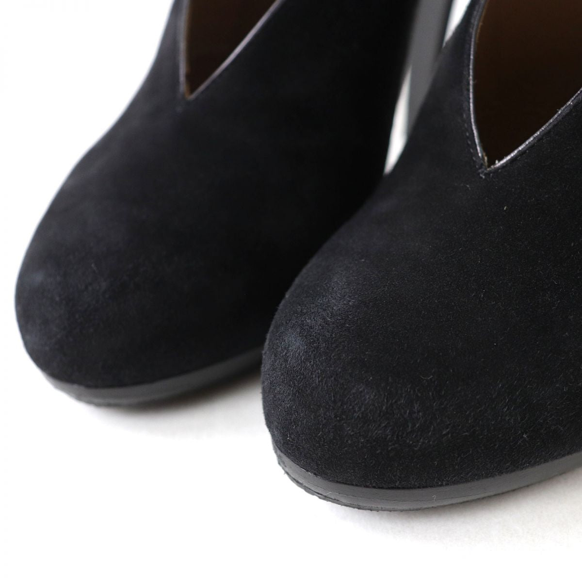 HERMES pumps Main: Suede leather black Women 37 Used