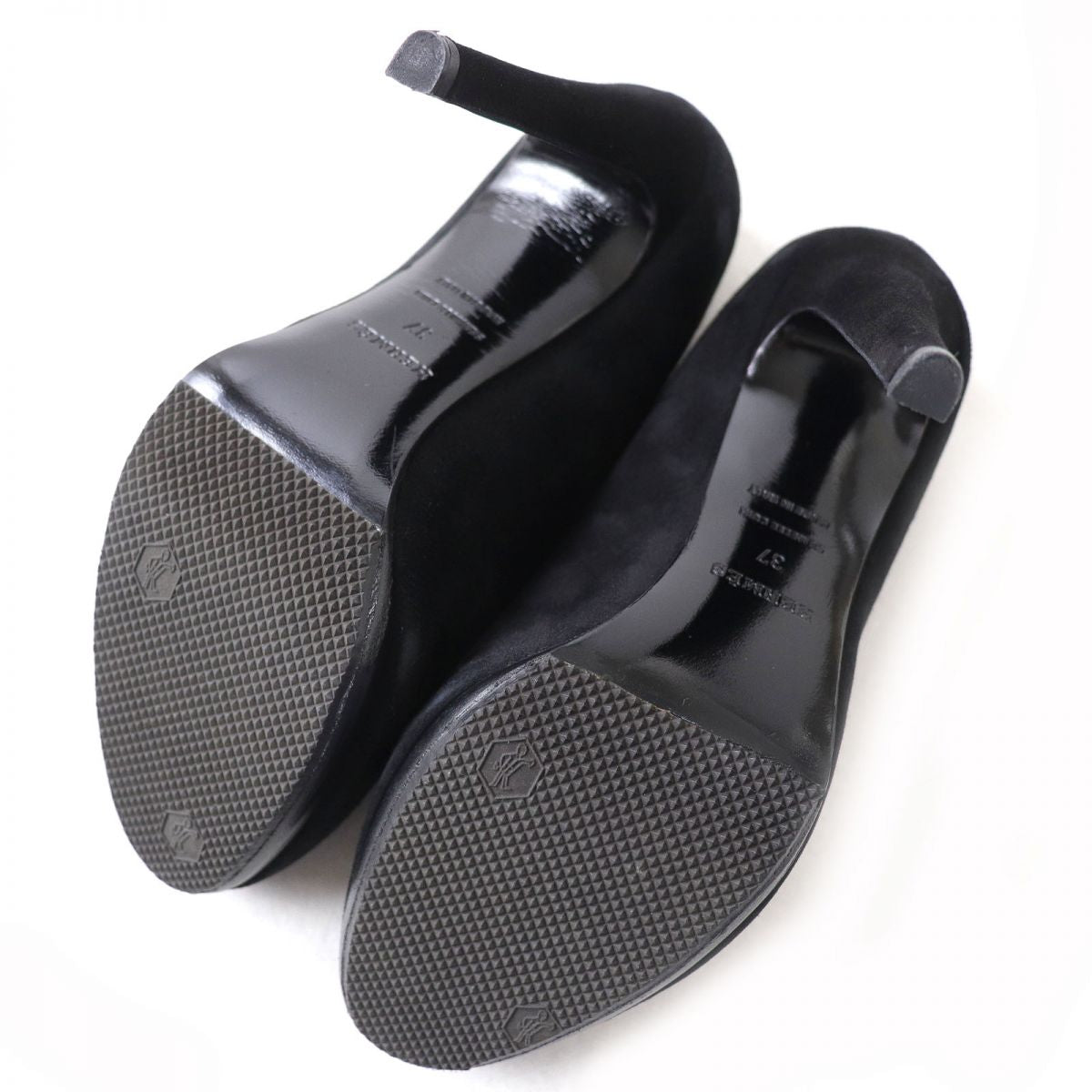 HERMES pumps Main: Suede leather black Women 37 Used