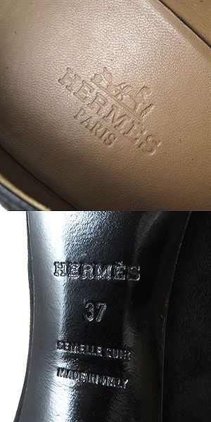 HERMES pumps Main: Suede leather black Women 37 Used