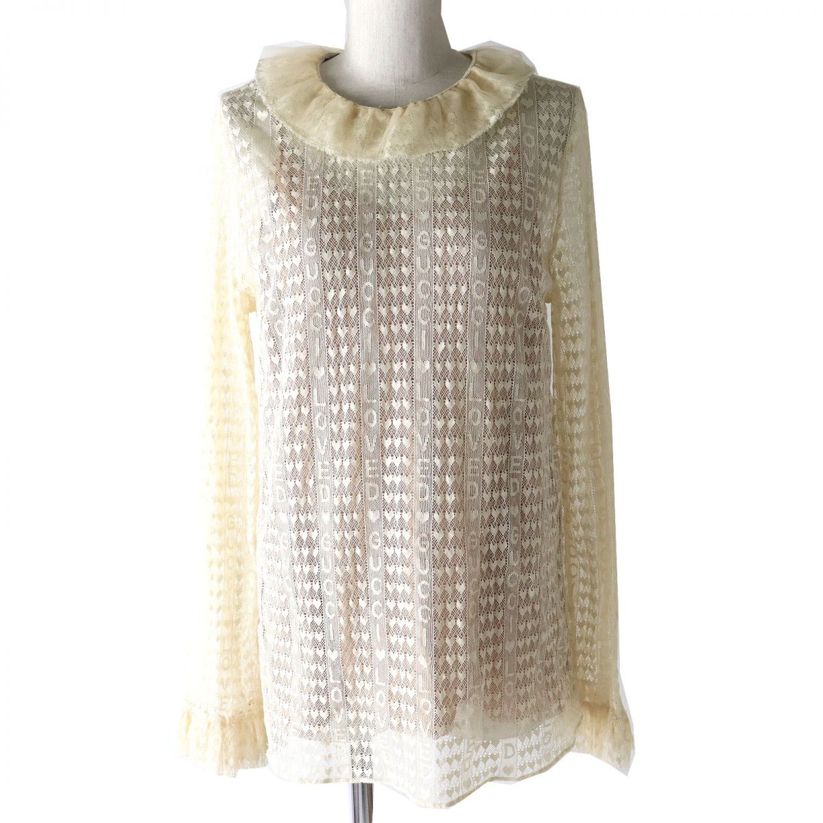 GUCCI camisole Main: Cotton, Main: Nylon, Main: 76% acetate, Main: 24% silk light beige Women 44 Used