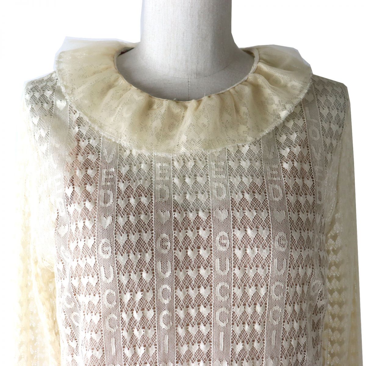 GUCCI camisole Main: Cotton, Main: Nylon, Main: 76% acetate, Main: 24% silk light beige Women 44 Used