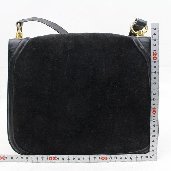 Gucci Vintage Midnight Blue Suede With Leather Trim Hobo Bag