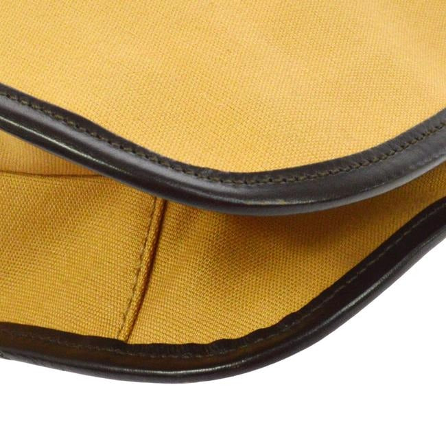 Gucci Vintage Tan Canvas And Brown Leather With A Red Green Striped Strap Hobo