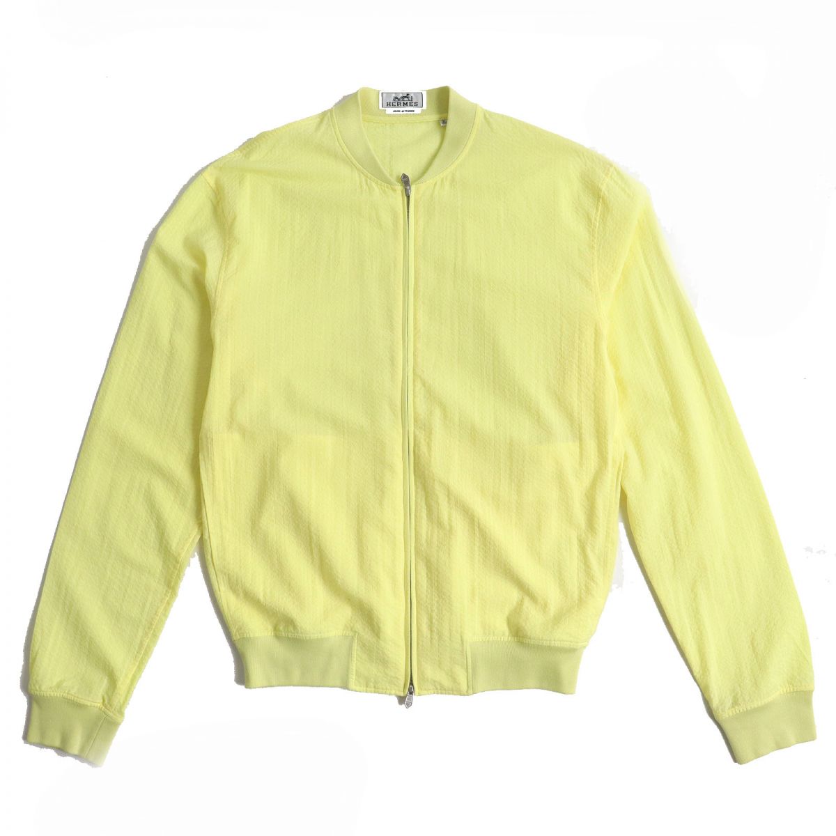HERMES Blouson Main: 100% cotton, part: 95% cotton, part: 5% polyurethane yellow mens 37 Used