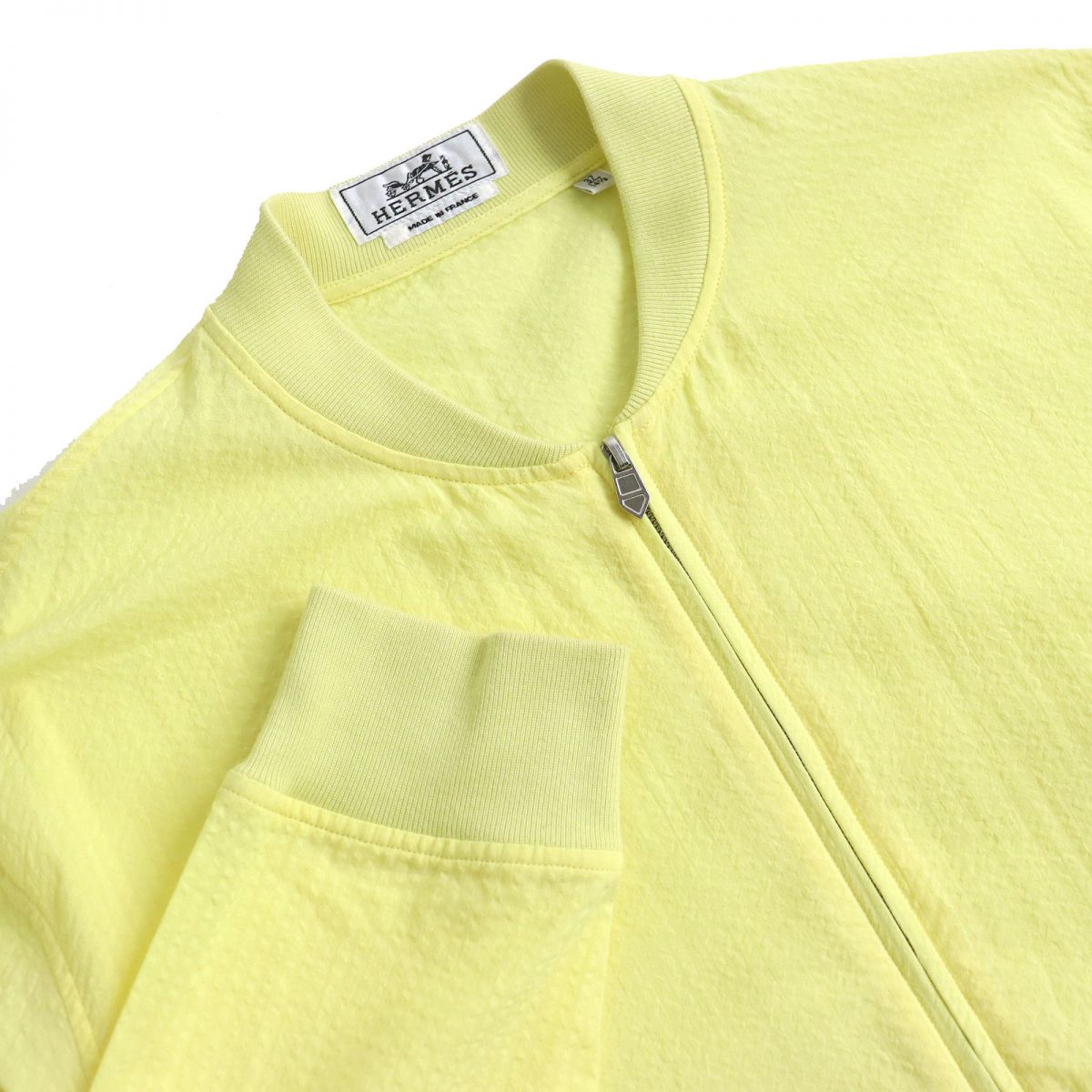 HERMES Blouson Main: 100% cotton, part: 95% cotton, part: 5% polyurethane yellow mens 37 Used