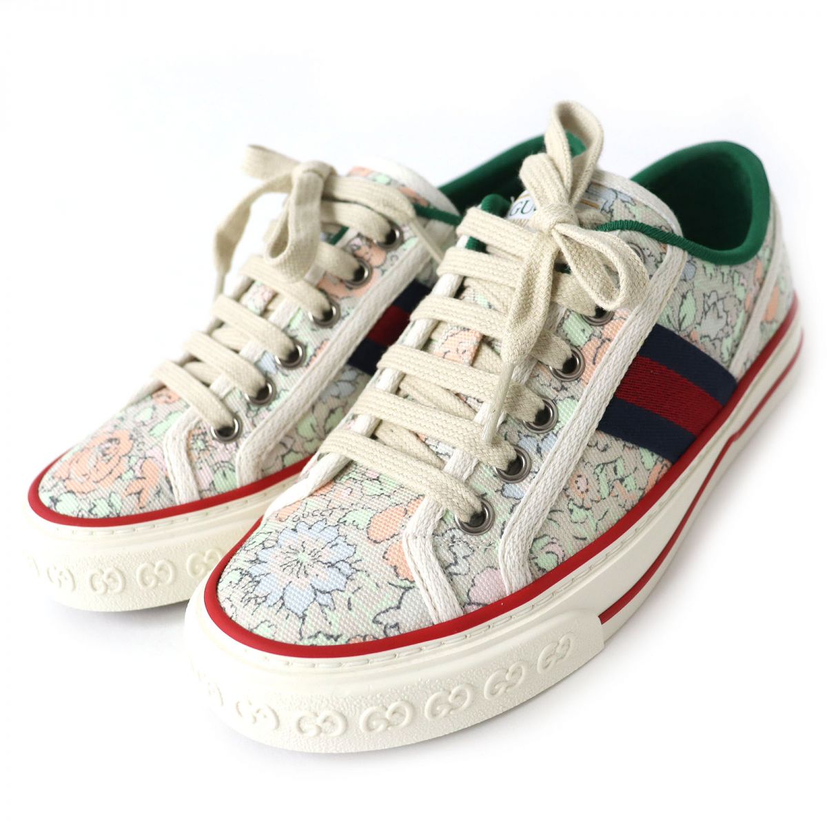 GUCCI sneakers Canvas Rubber Ivoryx multicolor Women 34.5 Used